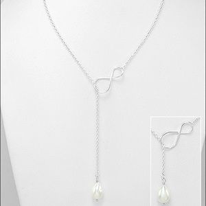 925 ss infinity fresh water pearl necklace set